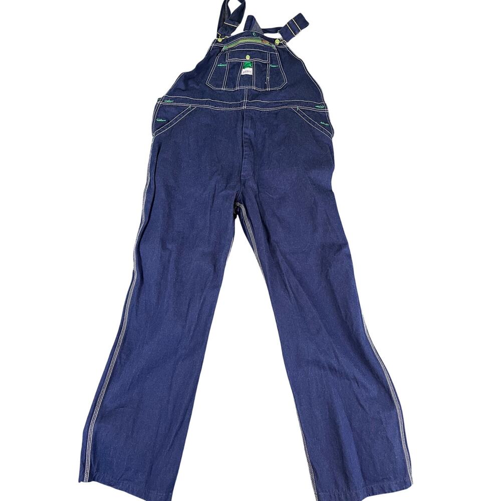 Liberty Overalls Navy Blue Rib Design Patented Size 42x32 NWOT Workwear Vintage